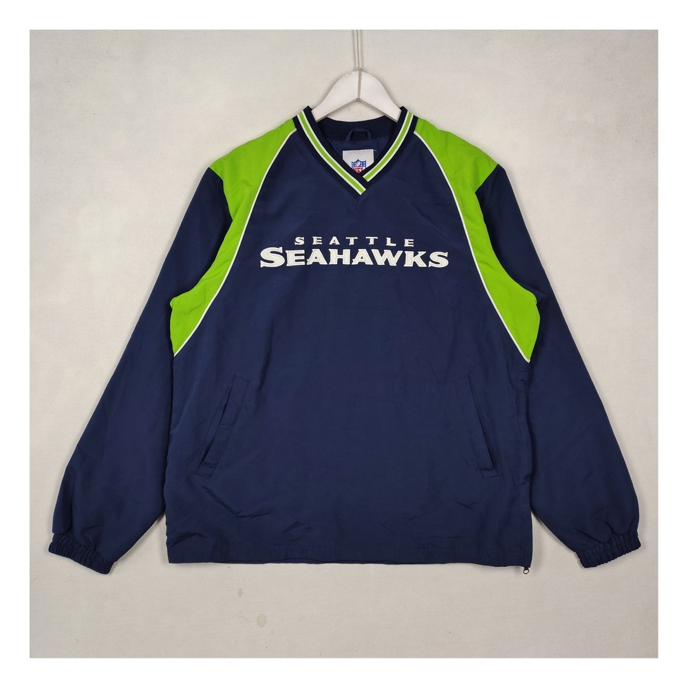 NFL Seattle Seahawks G-III Pullover Windbreaker Jacket Navy Green Large